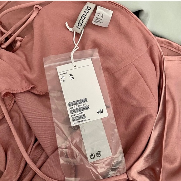 NWT H&M Satin Rose Quartz Prom Wedding Gown - Picture 3 of 10